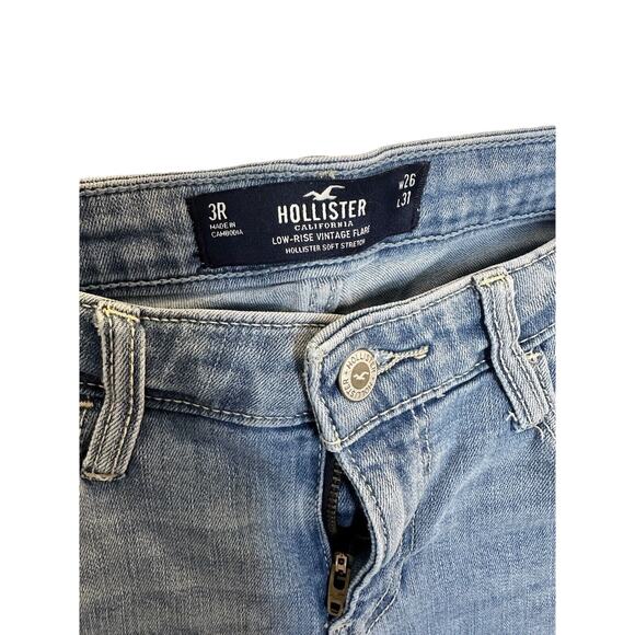 Hollister High-Rise Vintage Flare Jeans Womens 3R (26x31) Blue Light Wash Denim - Picture 4 of 9